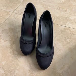 Navy Blue Heels, navy suede